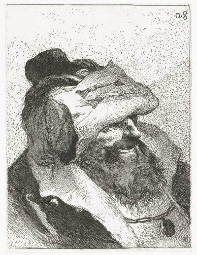 Kıvrılmış şapkalı adam Kafaların toplanması (dizi başlığı) Raccolta di Teste (dizi adı) by Giovanni Domenico Tiepolo
