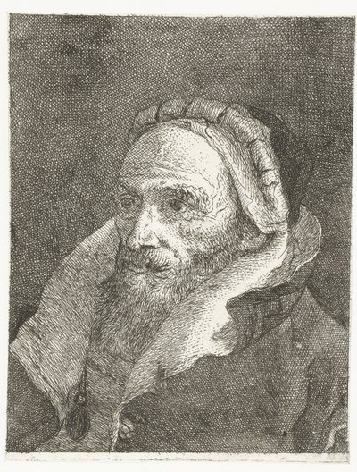 Pelerin yüksek yakalı adam Kafaların toplanması (dizi başlığı) Raccolta di Teste (dizi adı) by Giovanni Domenico Tiepolo