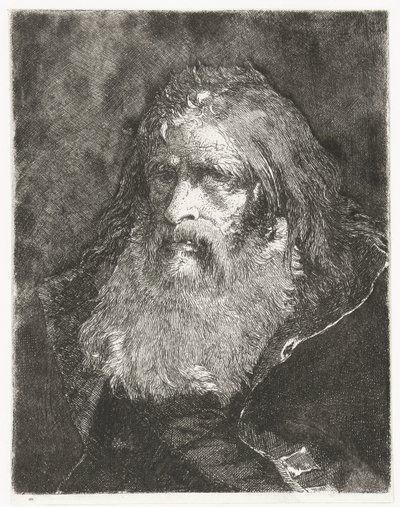 Uzun saçlı ve şapkasız adam Kafaların toplanması (dizi başlığı) Raccolta di Teste (dizi adı) by Giovanni Domenico Tiepolo