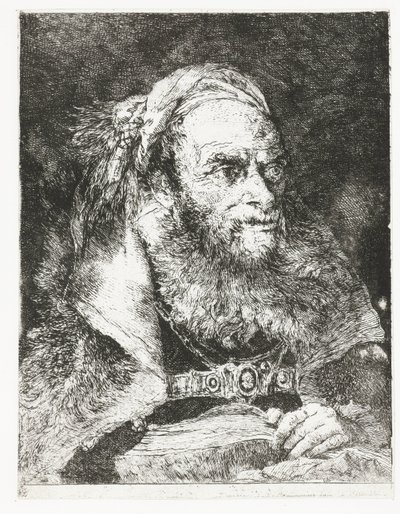 Açık kitap olan adam Kafaların toplanması (dizi başlığı) Raccolta di Teste (dizi adı) by Giovanni Domenico Tiepolo