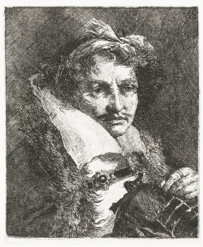 Bıyıklı ve kasklı adam Kafaların toplanması (dizi başlığı) Raccolta di Teste (dizi adı) by Giovanni Domenico Tiepolo