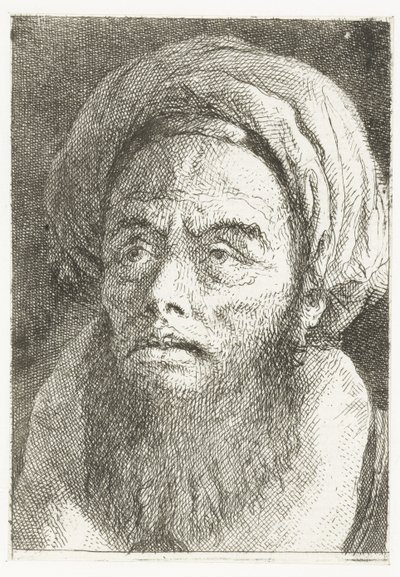 türbanlı adam Kafaların toplanması (dizi başlığı) Raccolta di Teste (dizi adı) by Giovanni Domenico Tiepolo