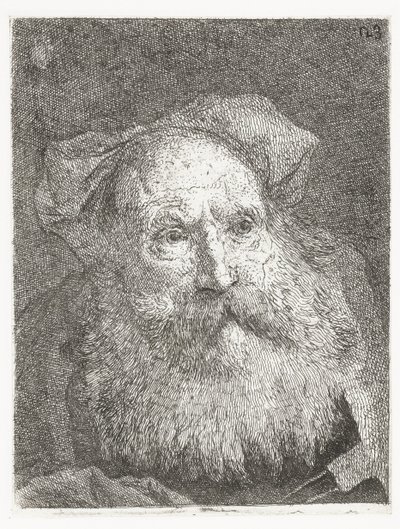 Sakallı yaşlı adam Kafaların toplanması (dizi başlığı) Raccolta di Teste (dizi adı) by Giovanni Domenico Tiepolo