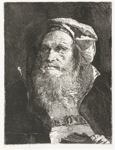 Sakallı yaşlı adam ve kitap Kafa koleksiyonu (dizi başlığı) Raccolta di Teste (dizi başlığı) by Giovanni Domenico Tiepolo