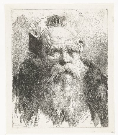 Mücevherli sakallı ve şapkalı yaşlı adam Kafaların toplanması (dizi başlığı) Raccolta di Teste (dizi adı) by Giovanni Domenico Tiepolo