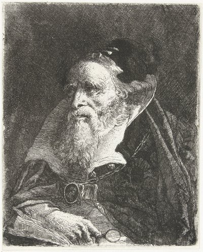 Kitap ve büyüteç ile yaşlı adam Kafaların toplanması (dizi başlığı) Raccolta di Teste (dizi adı) by Giovanni Domenico Tiepolo