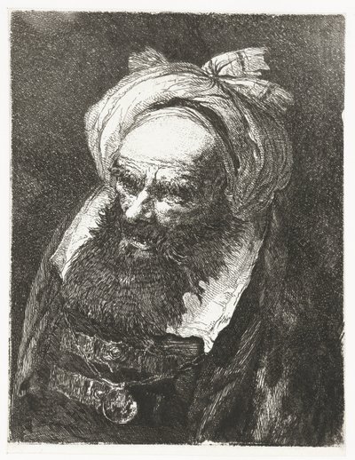 türbanlı yaşlı adam Kafaların toplanması (dizi başlığı) Raccolta di Teste (dizi adı) by Giovanni Domenico Tiepolo