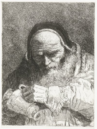 sürahi ile Papa Kafaların toplanması (dizi başlığı) Raccolta di Teste (dizi adı) by Giovanni Domenico Tiepolo