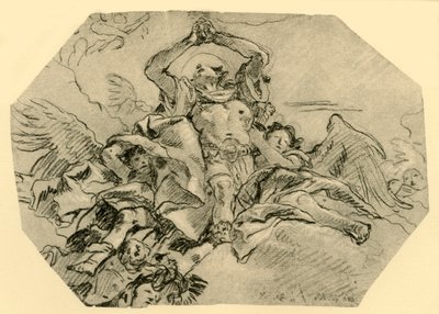 Melekler tarafından çevrili dua eden Aziz, 1762, 1928 by Giovanni Domenico Tiepolo