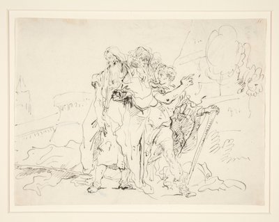 Truva Surları Dışındaki Priam ve Yoldaşları by Giovanni Domenico Tiepolo