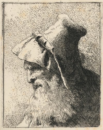 Sakallı Yaşlı Bir Adamın Profili by Giovanni Domenico Tiepolo