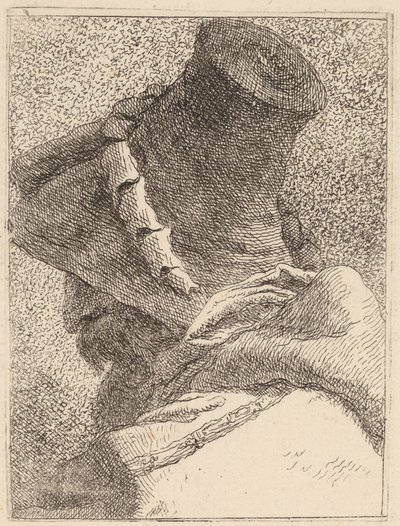Şapkalı Yaşlı Bir Adamın Profili by Giovanni Domenico Tiepolo