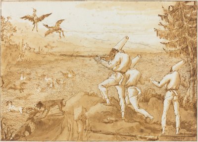 Punchinellos Av Su Kuşları by Giovanni Domenico Tiepolo