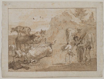 Koyun ve İnekler by Giovanni Domenico Tiepolo