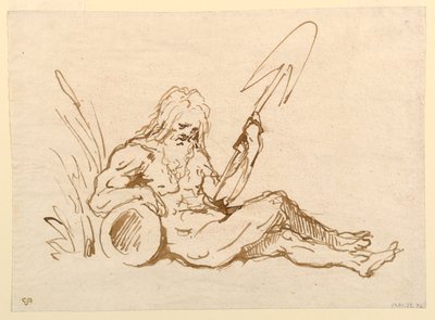 Nehir Tanrısı Çizimi by Giovanni Domenico Tiepolo