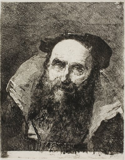 gülümseyen yaşlı adam by Giovanni Domenico Tiepolo
