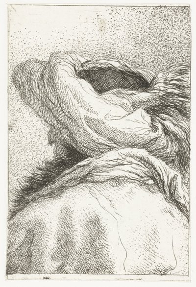 Türbanlı kafalı Türk erkeği geri döndü Kafaların toplanması (dizi başlığı) Raccolta di Teste (dizi adı) by Giovanni Domenico Tiepolo