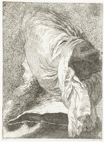 Türbanlı kafalı Türk erkeği geri döndü Kafaların toplanması (dizi başlığı) Raccolta di Teste (dizi adı) by Giovanni Domenico Tiepolo