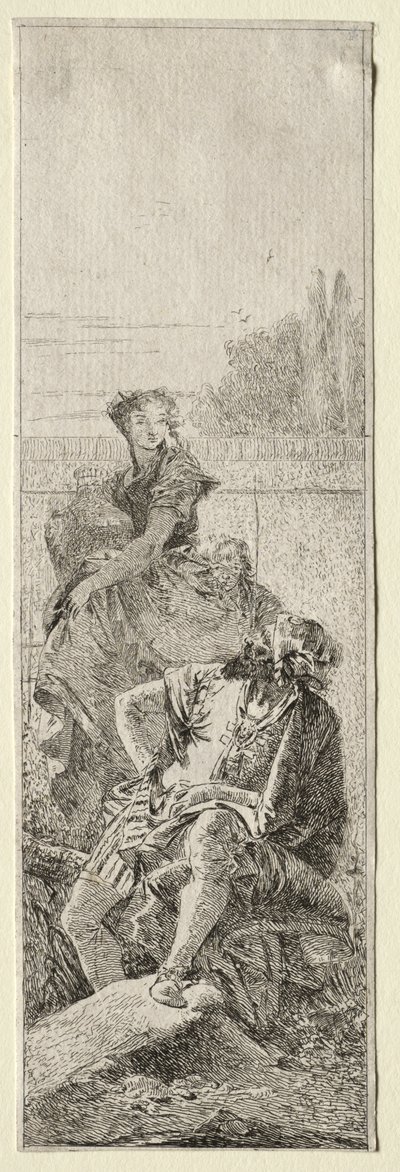 iki köylü by Giovanni Domenico Tiepolo