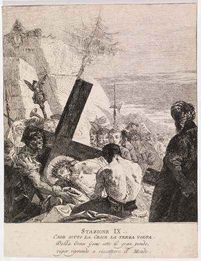 Via crucis - İstasyon IX. İsa Üçüncü Kez Düşüyor by Giovanni Domenico Tiepolo