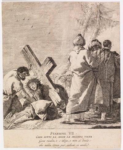 Via crucis - İstasyon VII. İsa İkinci Kez Düşüyor by Giovanni Domenico Tiepolo