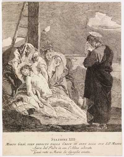 Via crucis - İstasyon XIII. İsa Çarmıhtan İndiriliyor by Giovanni Domenico Tiepolo