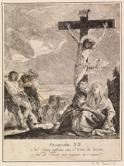 Via crucis - İstasyon XII. İsa Çarmıhta Ölüyor by Giovanni Domenico Tiepolo