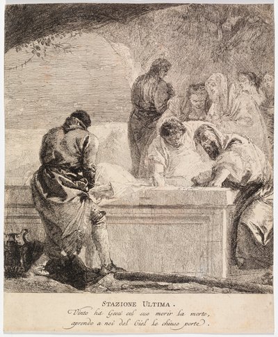 Çarmıh Yolu - İstasyon XIV. İsa Mezara Konuldu by Giovanni Domenico Tiepolo