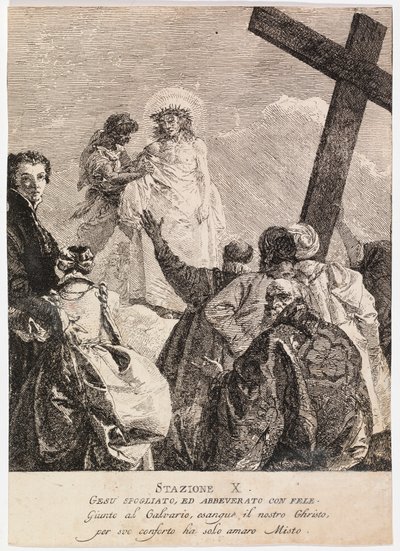 Via crucis - İstasyon X. İsa Giysilerinden Soyunuyor by Giovanni Domenico Tiepolo
