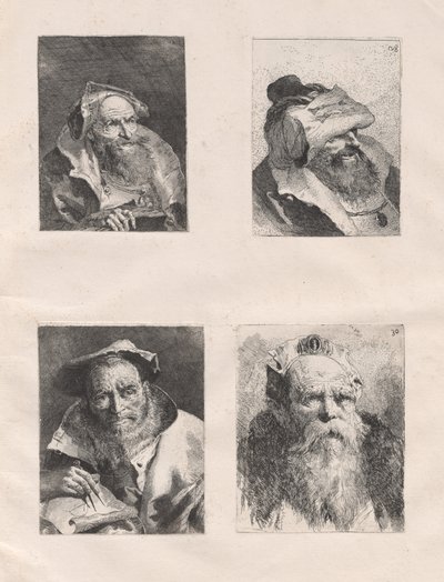 Kafaların toplanması (Kısım I ve II) by Giovanni Domenico Tiepolo, after Giovanni Battista Tiepolo