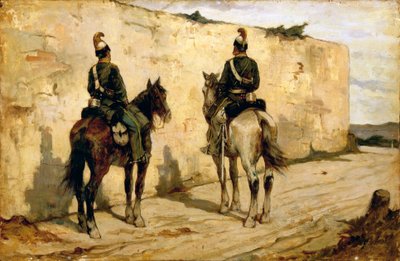 İtalya, Biella, Hafif Süvarilerin boyaması by Giovanni Fattori