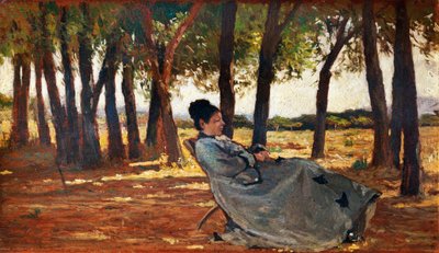 Madam Martelli Castiglioncello, yaklaşık 1867, Giovanni Fattori (1825-1908), panel üzerine yağlı boya, 20x33 cm by Giovanni Fattori