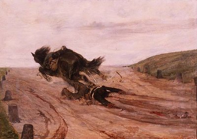 Adam bir üzengi tarafından yakalandı by Giovanni Fattori