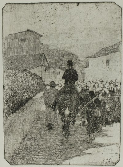 askeri gezinti by Giovanni Fattori