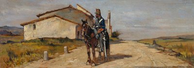At sırtında asker veya devriyede at sırtında Carabiniere by Giovanni Fattori