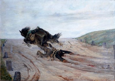 Atın ayağı At düşer. Tablo Giovanni Fattori (1825-1908) 1878-1879 Dim.90x130 cm Floransa, Modern Sanat Galerisi by Giovanni Fattori