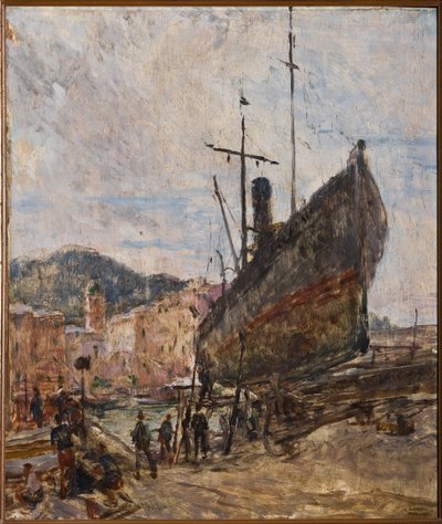 Liman ve Tekne (gemide yağ) by Giovanni Forghieri