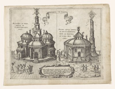 Konstantinopolis Miracolo apparso'da Konstantinopolis'te Hıristiyan mucizesi meydana geldi (nesne üzerindeki başlık) by Giovanni Francesco Camocio