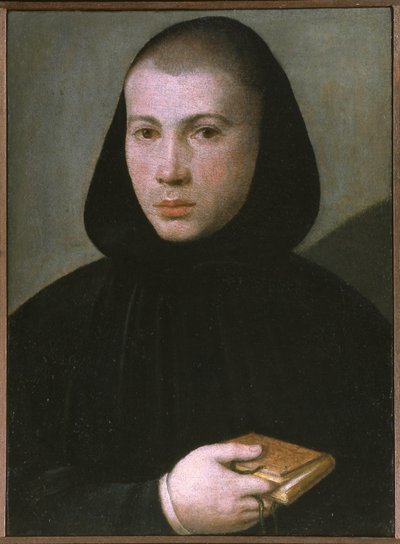 Genç bir Benediktin keşişinin portresi, 16. yüzyılın ilk yarısı.. by Giovanni Francesco Caroto