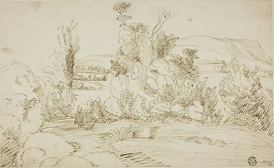 Uzakta Tepeler Olan Ağaçların Korusu by Giovanni Francesco Grimaldi
