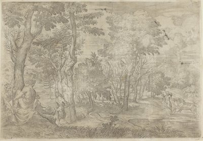 Periler ve Satirler ile Manzara by Giovanni Francesco Grimaldi