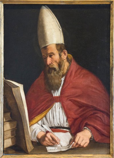 Kutsal piskopos, muhtemelen Aziz Augustine by Giovanni Francesco Guerrieri