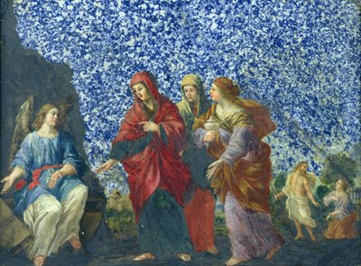 Mezardaki Kutsal Kadınlar (mermer üzerine yağlı boya) by Giovanni Francesco Romanelli