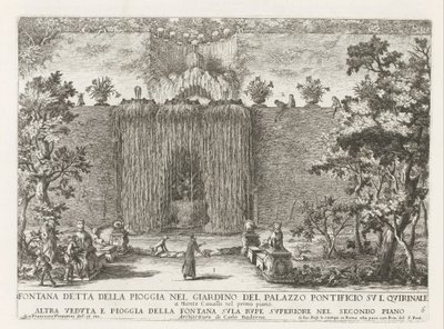 Fontein in de tuinen van het Palazzo del Quirinale te Roma Çeşmesi Quirinal'deki papalık sarayının bahçesindeki yağmur çeşmesi olarak bilinen (...) (nesne üzerindeki başlık) Roma saraylarındaki ve bahçelerindeki çeşmeler (dizi başlığı) Fonteinen in de  by Giovanni Francesco Venturini