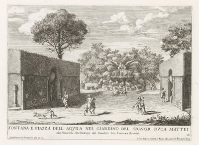 Fontein adelaar ile de tuinen van de Villa Celimontana te Rome