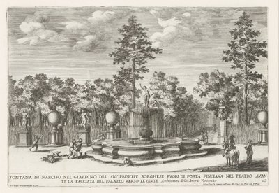 Fontein van Narcissus de Villa Borghese te Roma