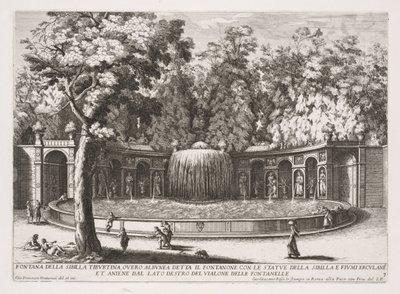 Roma Çeşmeleri, Kitap IV, levha 7: Tiburtine Sibyl Çeşmesi (Fontana della Sibilla Tiburtina) by Giovanni Francesco Venturini