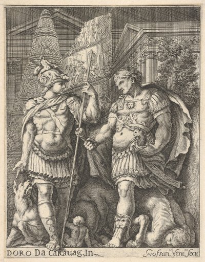 İki Romalı Asker, 17. yüzyıl. by Giovanni Francesco Venturini