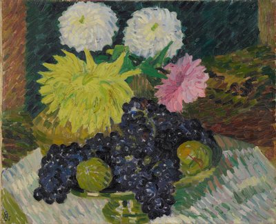 Yıldızçiçekleri ve üzümler, 1908. by Giovanni Giacometti