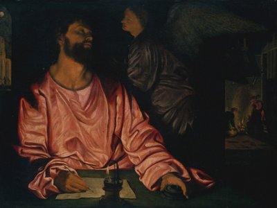 Aziz Matta ve Melek. by Giovanni Girolamo Savoldo